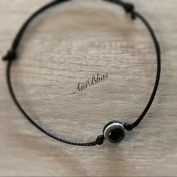 Evil Eye Protection Wax Cord Bracelet - Picture 1 of 4